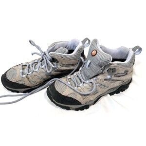 MERRELL Women's Size 6.5 Grey Periwinkle Moab Mid Hiking Boots J88792